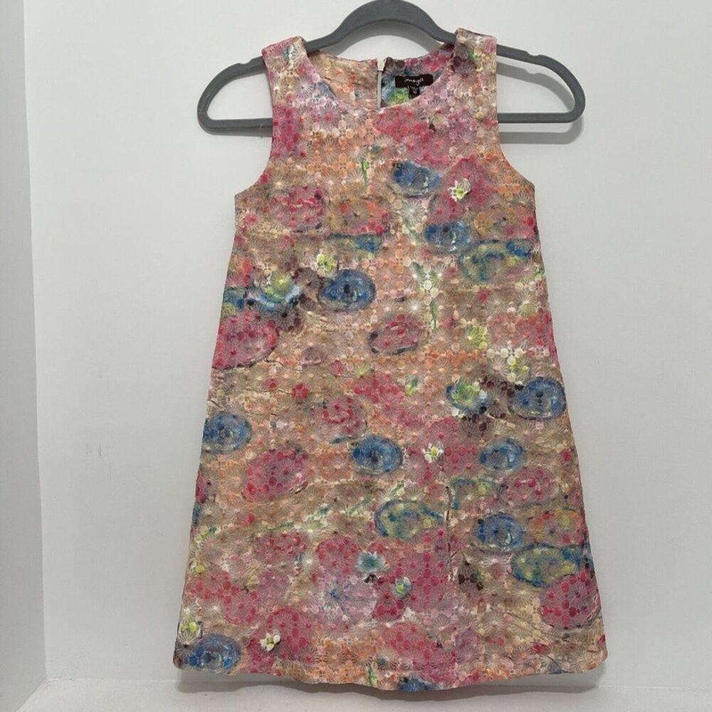 Imoga Girls Pink Multi Kylie A-Line Embroidered Dress Size 10 NWOT